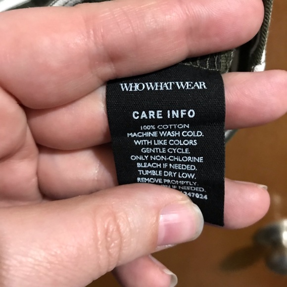 NWT WhoWhatWear Olive Stripe Bateau Tunic - Picture 5 of 6